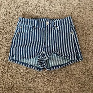 American Eagle striped jean shorts
